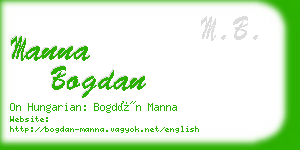 manna bogdan business card
